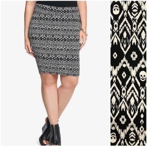 Torrid Ikat Skull Fold Over Mini Skirt Goth 2 2X